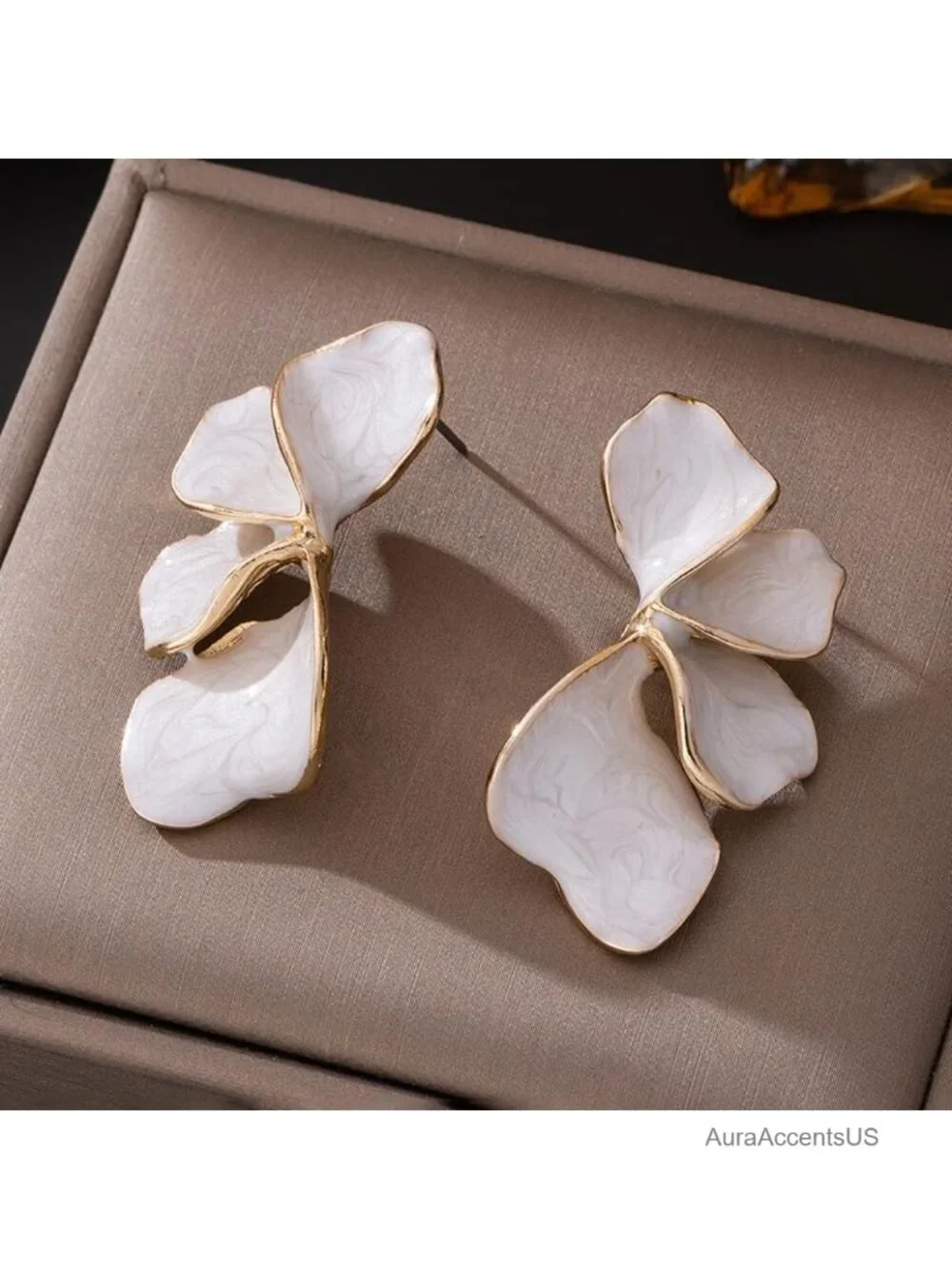 Chunky Statement Earrings Large Floral Ginkgo Leaf Dangle Drop
